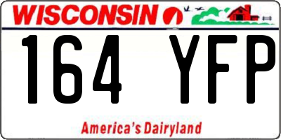 WI license plate 164YFP