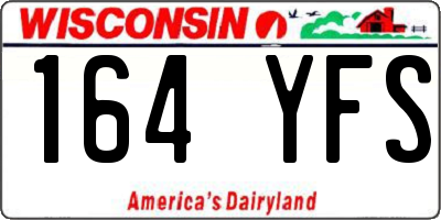 WI license plate 164YFS