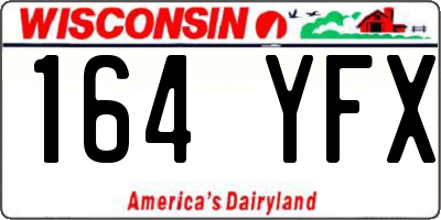 WI license plate 164YFX