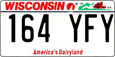 WI license plate 164YFY