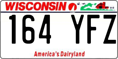 WI license plate 164YFZ