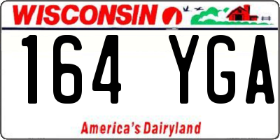 WI license plate 164YGA