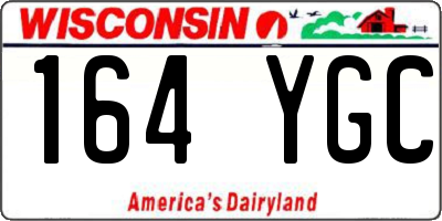 WI license plate 164YGC