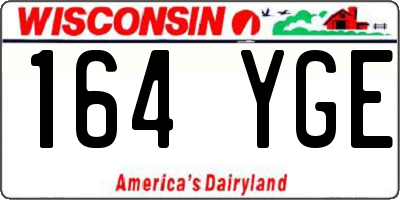 WI license plate 164YGE