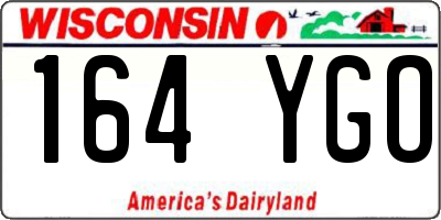 WI license plate 164YGO