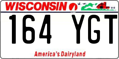 WI license plate 164YGT