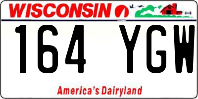 WI license plate 164YGW