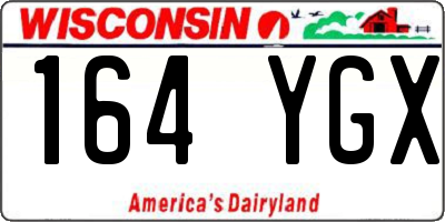 WI license plate 164YGX