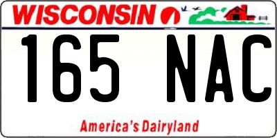 WI license plate 165NAC
