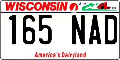 WI license plate 165NAD