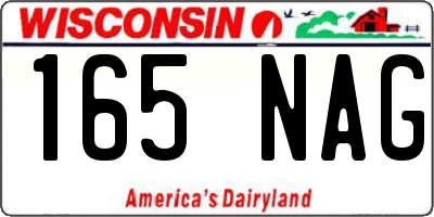 WI license plate 165NAG