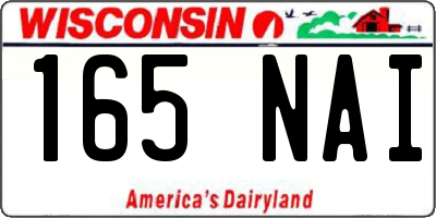 WI license plate 165NAI