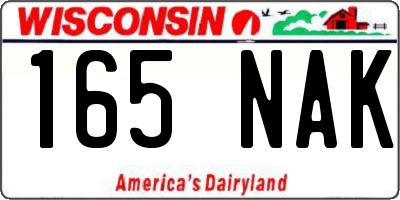 WI license plate 165NAK