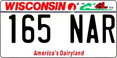 WI license plate 165NAR