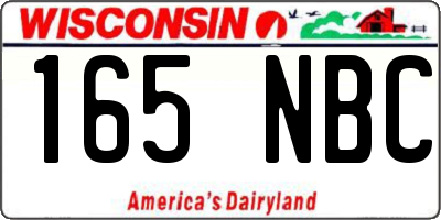 WI license plate 165NBC