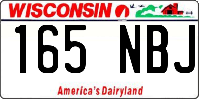 WI license plate 165NBJ