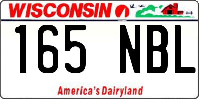 WI license plate 165NBL
