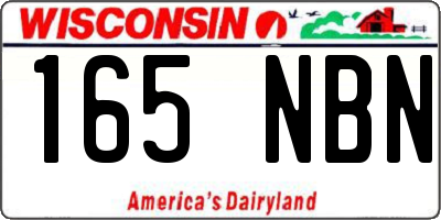 WI license plate 165NBN