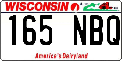 WI license plate 165NBQ
