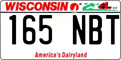 WI license plate 165NBT