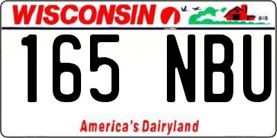 WI license plate 165NBU