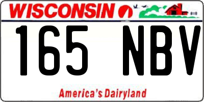 WI license plate 165NBV