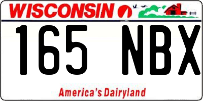 WI license plate 165NBX