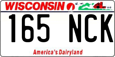 WI license plate 165NCK