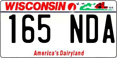 WI license plate 165NDA