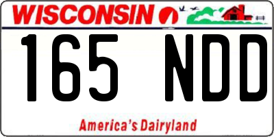 WI license plate 165NDD