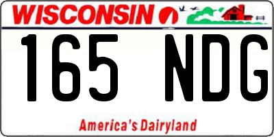 WI license plate 165NDG