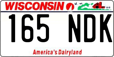 WI license plate 165NDK