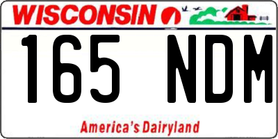 WI license plate 165NDM