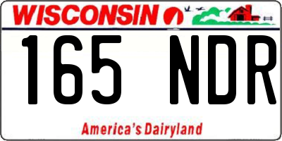 WI license plate 165NDR
