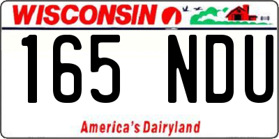 WI license plate 165NDU