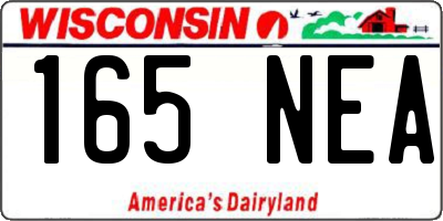 WI license plate 165NEA