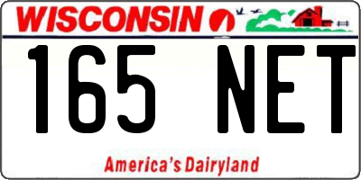 WI license plate 165NET