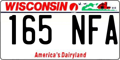 WI license plate 165NFA
