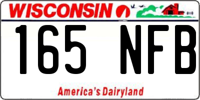 WI license plate 165NFB