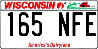 WI license plate 165NFE