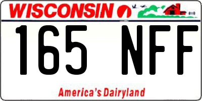 WI license plate 165NFF