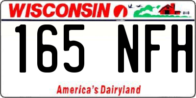WI license plate 165NFH