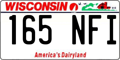 WI license plate 165NFI