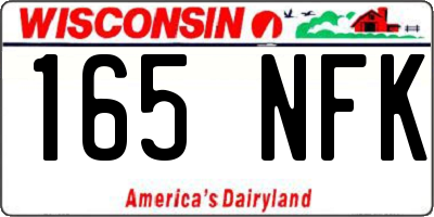 WI license plate 165NFK