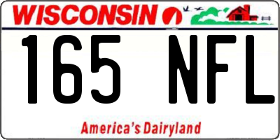 WI license plate 165NFL