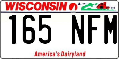 WI license plate 165NFM