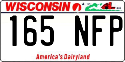 WI license plate 165NFP