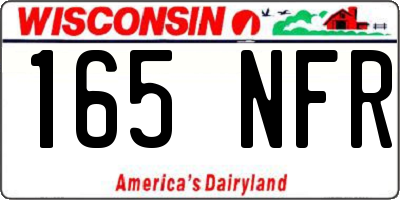 WI license plate 165NFR
