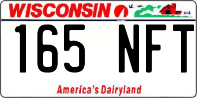 WI license plate 165NFT