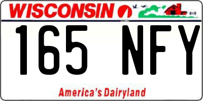 WI license plate 165NFY
